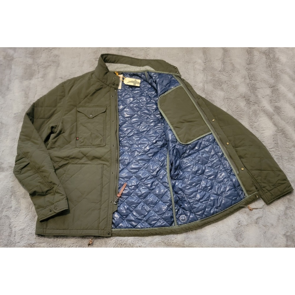 Relwen Quilted Tanker Jacket Mens Large Forest Green Lined Insulated Puffer Zip